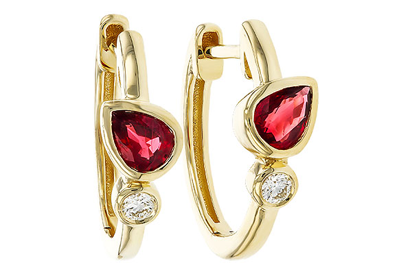 M293-14356: EARRINGS .48 RUBY .54 TGW