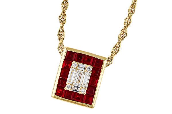 M293-17047: NECKLACE .82 RUBY TW 1.00 TGW