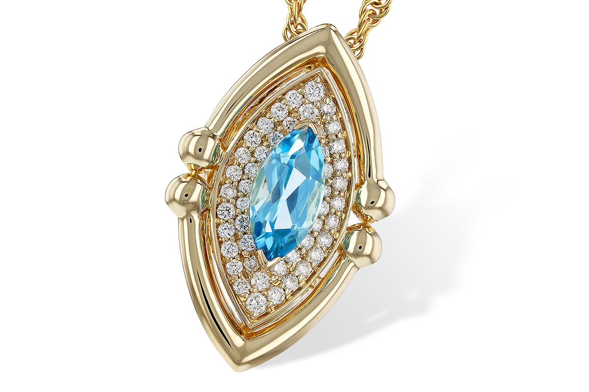 M293-17929: NECKLACE .54 BLUE TOPAZ .70 TGW (8x4MM BT)