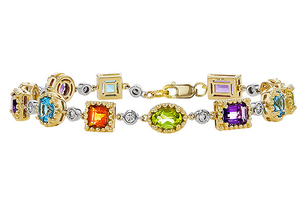 M293-17947: BRACELET 4.63 SEMI-PREC (AMY,BT,CIT,PER) 5.05 TGW