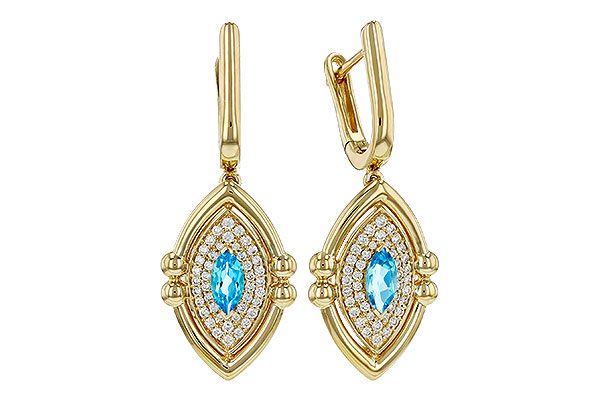 M294-00683: EARRINGS .50 TW BLUE TOPAZ .78 TGW (6x3MM BT)