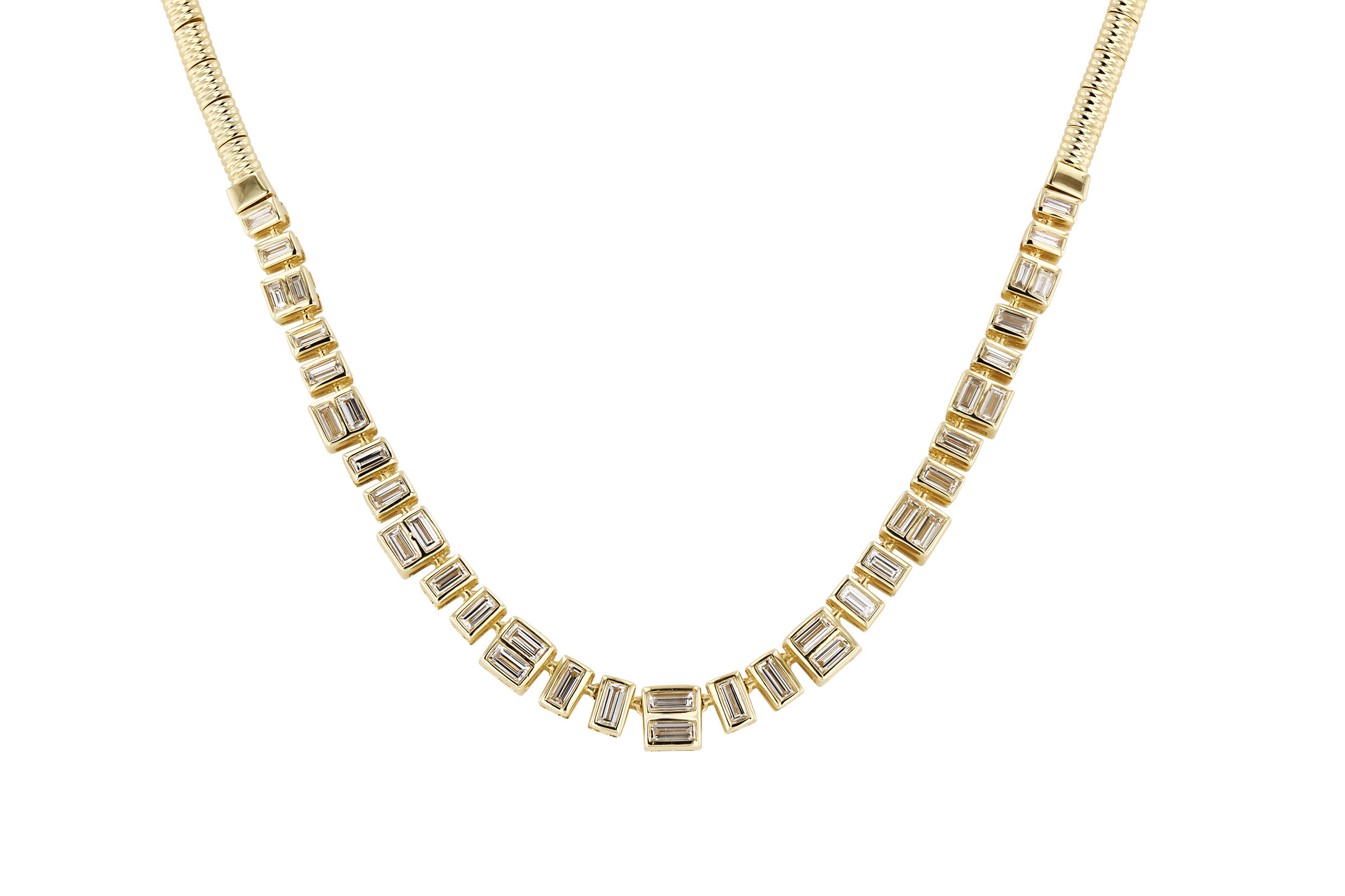 M294-02492: NECKLACE 1.80 TW BAGUETTES (17")